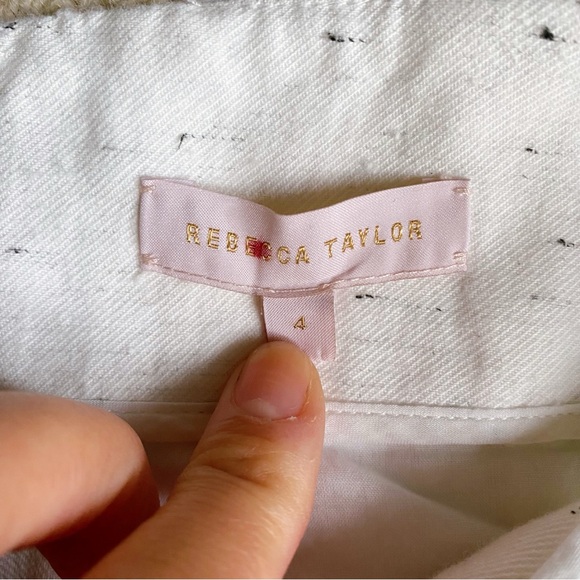 🐚 REBECCA TAYLOR WHITE BLACK TIE DETAIL HIGH WAIST SKORT! - Picture 12 of 13